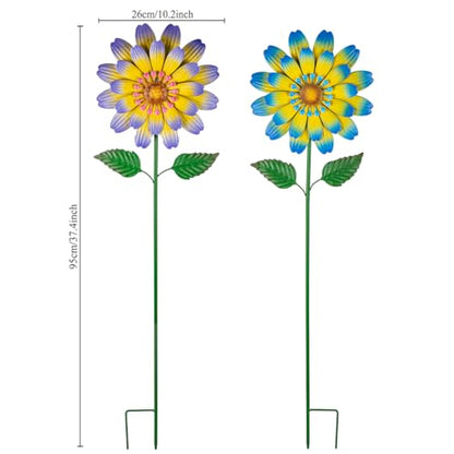 Metal Flower Decorative Garden Stakes,2 Pack Large Flower Stakes - color: Flower-2 Pack（2）