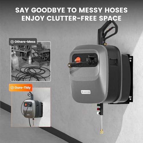 Giraffe Tools Grandfalls Retractable Wall Mount Pressure Washer G20B, 65FT