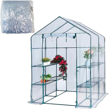Walk-in Greenhouse Replacement Cover 56×56×76inch (Frame Not Included) - color: Transparent-56" x 56" x 76"(PVC)