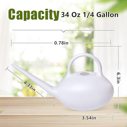 ZXJ Small Plastic Watering Can - 1/4 Gallon - for Home Plant Garden - White - color: White