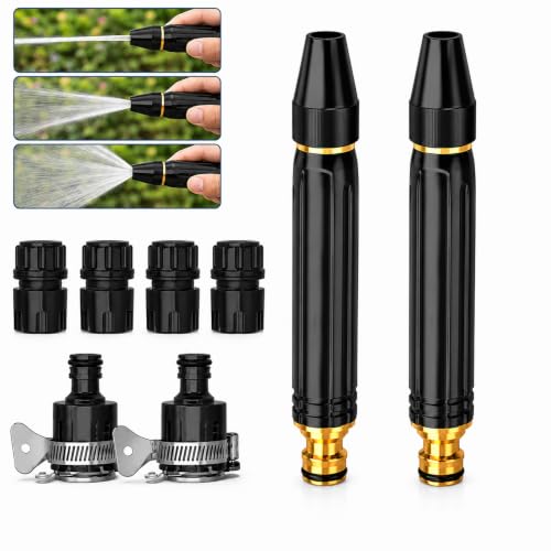 High Pressure Hose Nozzle, Black Alloy Core, 2 Pack