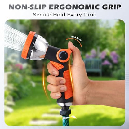 Garden Hose Nozzle High Pressure Leak Proof Spray Water Hose Nozzle Sprayer - color: Orange