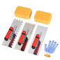 Square Notched Tile Trowel Set,with Grout Sponge and Work Gloves - size: Trowel Set