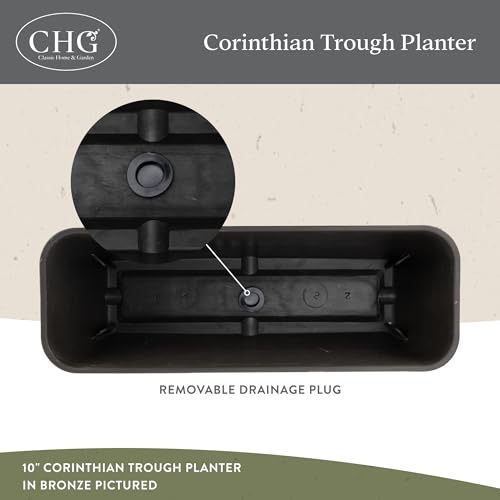 Classic Home and Garden Corinthian Trough Planter, 10", Slate Blue (3 Pack) - color: Slate Blue