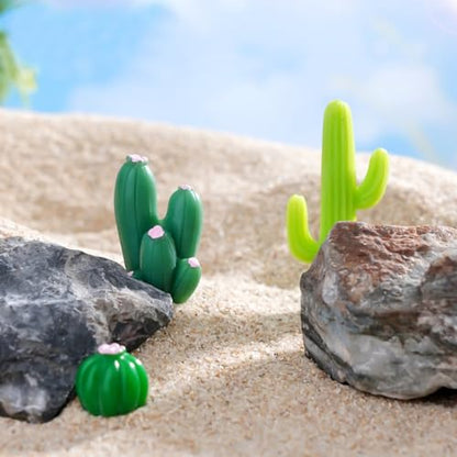 11 PCS Mini Resin Cacatus Plants, Fairy Garden Accessories, Miniature Figurines, Micro Landscape Ornaments - color: Cacatus