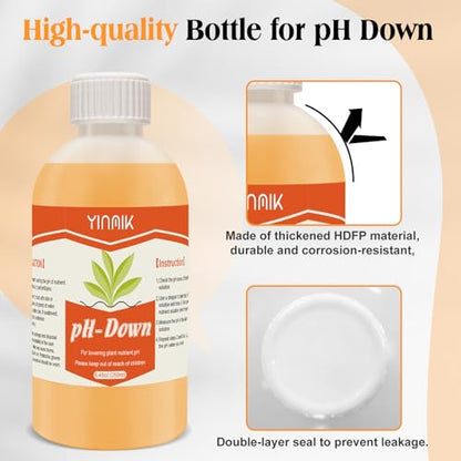 General Hydroponics pH Down Liquid, pH Control Liquid Decreases pH Levels - color: Orange pH Down