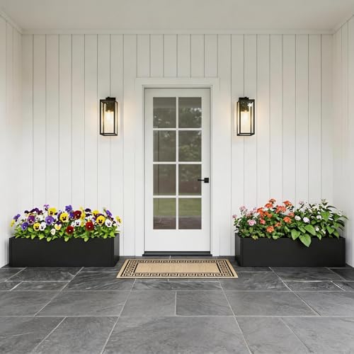 Garvee Metal Planter Box 2 Pack, 36" Window Planter Hanging Flower Pot