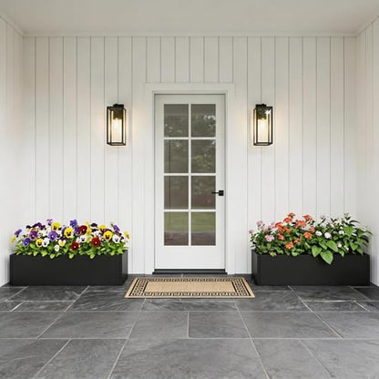 Garvee Metal Planter Box 2 Pack, 36" Window Planter Hanging Flower Pot