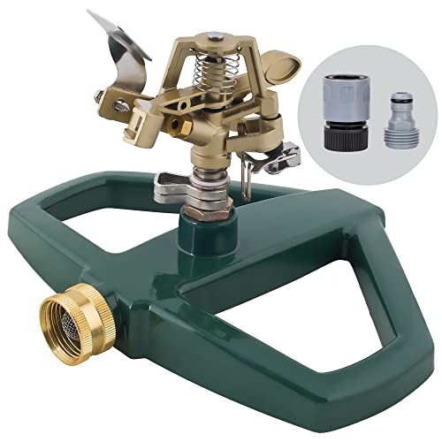 Melnor 65163AMZ Metal Pulsating Sprinkler Bundle, Green - style: Metal Sled, Metal Head