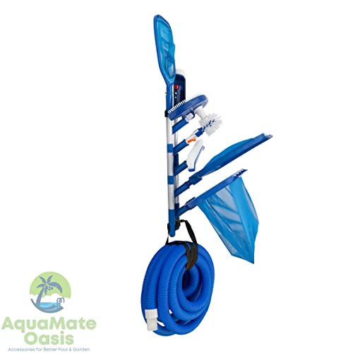 Swimming Pool Accessories Holder, Fence Hooks for Pool Equipment Organizer, Pool tool storage rack for Pool Skimmer Pole Hanger Pool Maintenance Vacuum hose Storage Pool Hooks for Poles