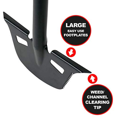 Roamwild Multi-Digger Garden Edger – Reinforced Fibreglass Light Weight Gardening Edging Tool with Edge Clearing Extra Wide Footplates & Unique Dual AIR Light Grip Technology & Root Saw Stump Cutter. - color: Edger