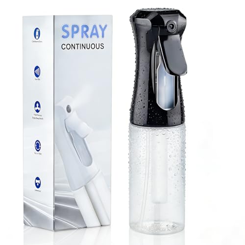 Continuous Spray Bottle for Hair, 6.8 OZ Ultra Fine Mist Spray Bottle - color: Black