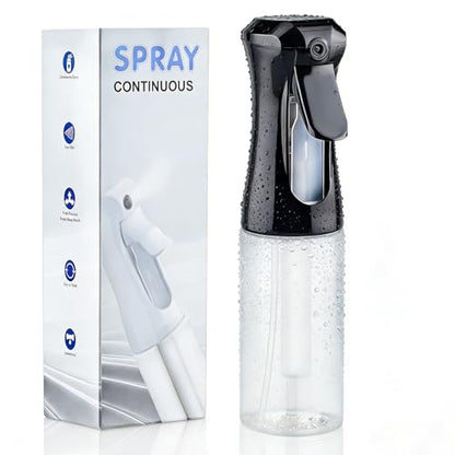 Continuous Spray Bottle for Hair, 6.8 OZ Ultra Fine Mist Spray Bottle - color: Black