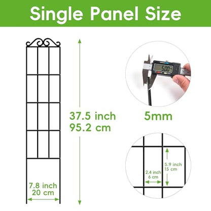 ARIFARO 4Pack 37.5'' Metal Garden Trellis for Climbing Plants Outdoor - size: 37.5 inches