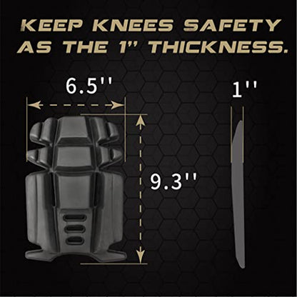 Knee Pad Insert for Work Pants, Uniforms, and Tactical Pants, Breathable Knee Pad Inserts for Gardening, Construction, Flooring, Cleaning, and Garage, 9.3''×6.5''×1'', Black, 3 Pairs - size: 3 pairs 9.3''×6.5''×1''