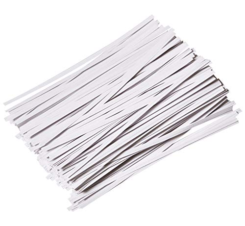 1000 Pcs 6" Paper White Twist Ties Reusable Bread Ties