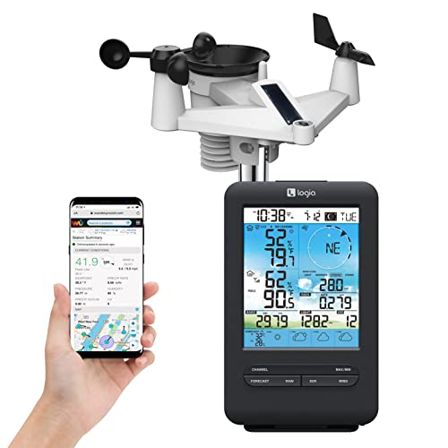 Logia 18-in-1 Solar WiFi Weather Station, 4-Day Forecast, Color LCD
