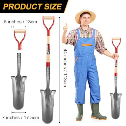 Drain Spade Digging Shovel with Wooden Handle - style: Garden