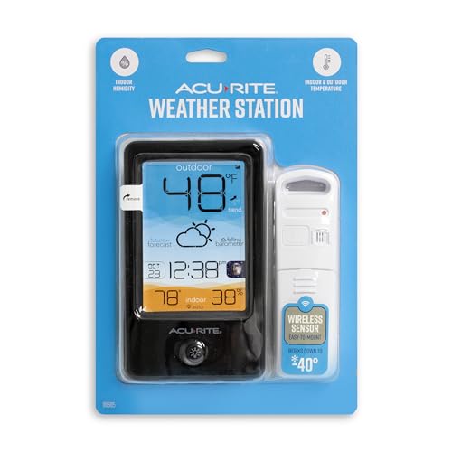 AcuRite (00505) Vertical Weather Forecaster with Clock and Moon Phase - color: Vertical Display
