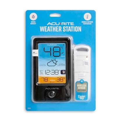 AcuRite (00505) Vertical Weather Forecaster with Clock and Moon Phase - color: Vertical Display