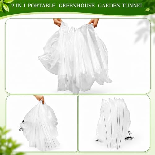 4 Pack 10ft Mini Garden Greenhouse Tunnel Net Cover - color: Clear
