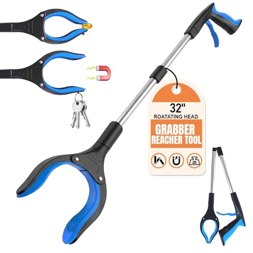 32" Foldable Grabber Reacher Tool, 1 Pack, Navy - color: 32"navy - 1pack
