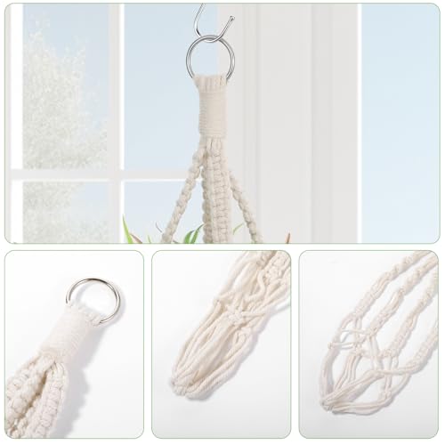 Handmade Macrame Plant Hangers, 2 Pack Hanging Planters Baskets