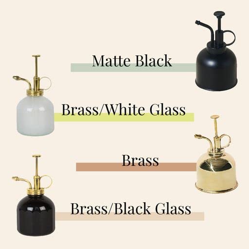 Modern Sprout Plant Mister - 8 oz Indoor Watering Can & Sprayer - Brass - color: Gold