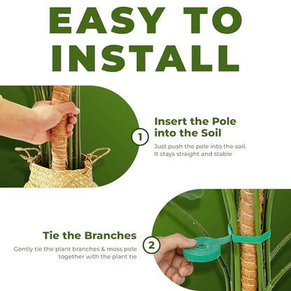 2Pcs 28'' Moss Pole Monstera Plant Support - Plant Stakes for Indoor Plants - size: 2-Pack (28 in)