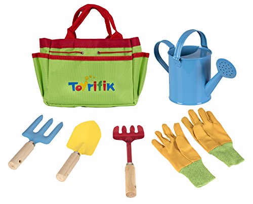 Little Kids Gardener Tool Set - Tote Bag, Watering Can & Gardening Tools