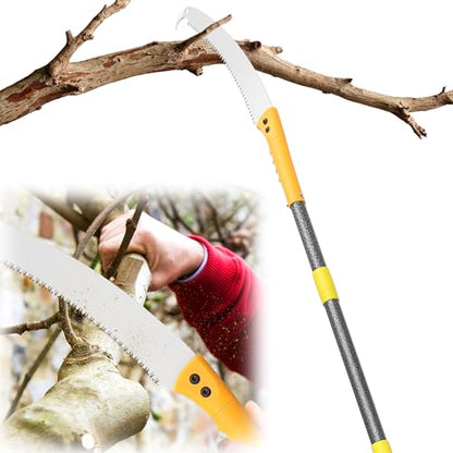 Pole Saws for Tree Trimming, 8.5FT Long Extension tree trimmer pole saw, Lightweight Manual Pruning Saw with Mn Steel Blade, Tree Branch Trimmer for Yard, Garden, Patio - size: 8.5FT