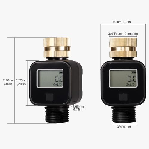 MOES Water Flow Meter, Measure Gallon/Liter Consumption and Flow Rate