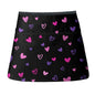 WIRESTER Unisex Waitress Apron for Servers, Half Waist Apron With 3 Pockets for Kitchen Cooking Restaurant Teacher Gardening - color: Purple Pink Hearts Pattern