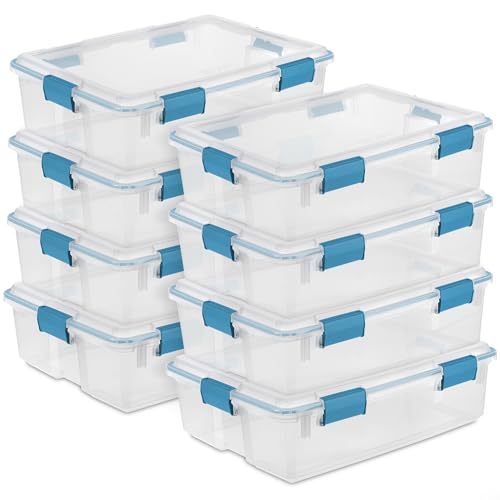 Sterilite Gasket Storage Box with Lids for Home & Office, 37 Quart, 8-Pack - size: 37 Quart, style: 8 Pack
