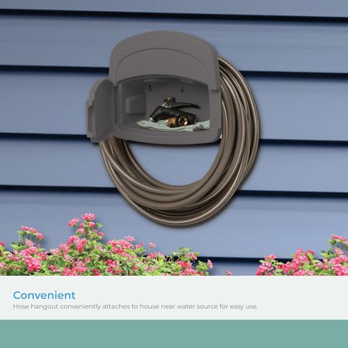 Suncast DHH150ST Deluxe Hangout Hose Hanger, Stoney - color: Stoney Gray, size: No Size (Pack of 1)