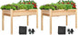 VIVOSUN Elevated Wooden Raised Garden Bed, 48 x 24 x 30 Inches, Outdoor Wood Planter Box w Bed Liner and Gloves for Garden, Patio, Balcony, Backyard and Outdoors, 220-Pound Capacity (Pack of 2) - size: 48 x 24 x 30 In(Elevated Pack of 2)
