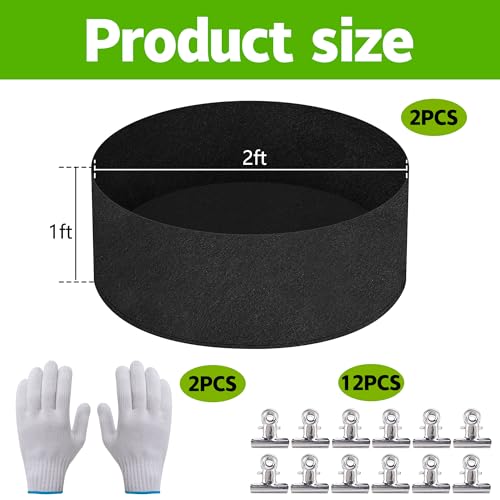 2 Sets 2x2x 1 ft Raised Garden Bed Liner Bag,Plants Grow Bed Fabric Liners - color: Circular