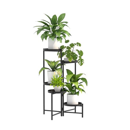 5 Tier Tall Metal Plant Stand, Duty Tiered Flower Shelf for Patio Garden - size: 5 Tier