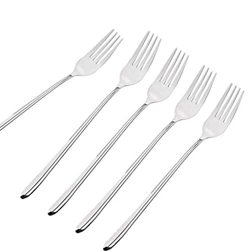 10pcs Long-handled Korean Stainless Steel Fork - color: 10pcs