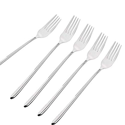 10pcs Long-handled Korean Stainless Steel Fork - color: 10pcs