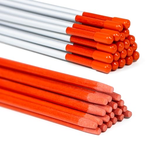 Reflective Driveway Markers, 48 Inch, Orange Fiberglass, 20 Pack