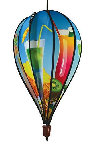 In the Breeze 0993 Tropical Drinks Hot Air Balloon Spinner, 10-Panel - color: Tropical Drinks