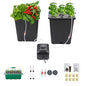 DWC 2 Hydroponic Buckets Kit for Plants, Hydroponics Growing System for Herbs/Tomato/Vegetables, DWC System with Air Pump & Germination Tray (Complete Indoor Hydroponic Gardening Supplies) (Black) - size: 2 Bucket Kit (Black)