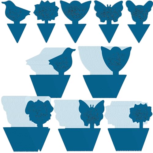 Qualirey 200 Sheets Fruit Fly Sticky Traps for Fruit Fly Gnat Trap for House Indoors Sticky Traps Catcher for Gnats Fungus Gnats Mosquito Catcher for Kitchen Outdoor Plants(Blue) - color: Blue, size: Classic Style