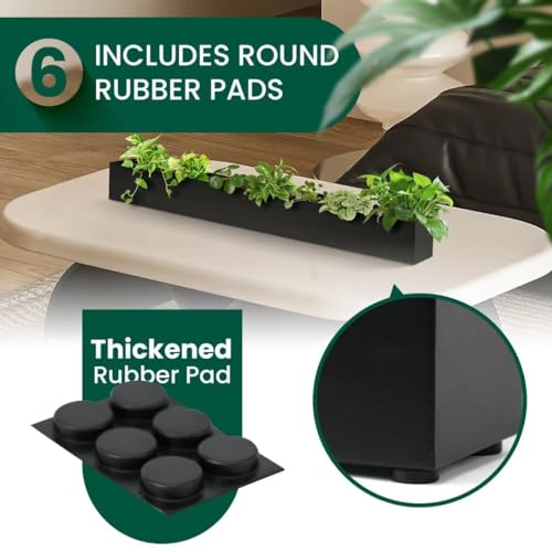 Trough Rectangle Planter 32 in Window Sill Planter Box - color: Black