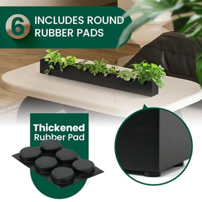 Trough Rectangle Planter 32 in Window Sill Planter Box - color: Black
