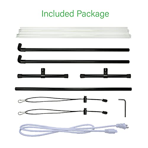 4 feet 40W LED Grow Light Stand Rack for Seedling,Growing Light for Indoor Plant,Natural White Light Full Spectrum LED Grow Light,Height Ajustable, Iron Pipe Frame, with Timer Outlet - style: Iron Pipe 4 Feet