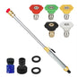 High Pressure Hose Nozzle for Garden Hose,Leak-Free Jet Wand with 5 Nozzles - color: Gray