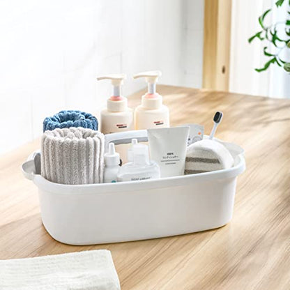 Large Cleaning Supplies Caddy Portable Shower Caddy Basket White 2 Pack - color: White, size: Large, 2pcs