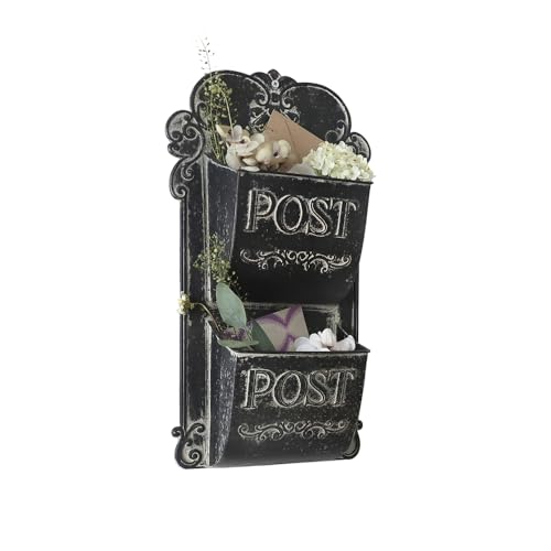 Chic Metal Wall Planter - Indoor/Outdoor Wall Mount Planter for Home Decor - color: Black